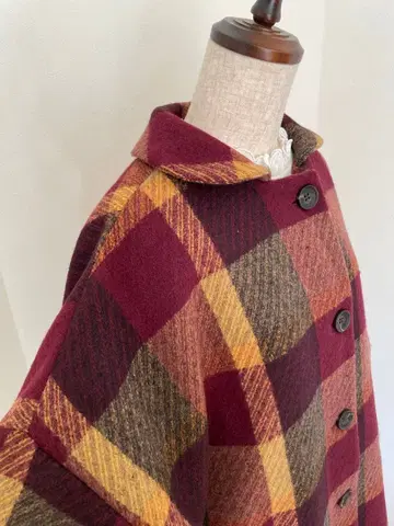 [ 르시엘 ] leciel 둥근 카라 체크 미디 코트