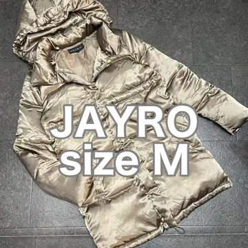 JAYRO 후드 부착 광택 그레이지 다운 롱 코트