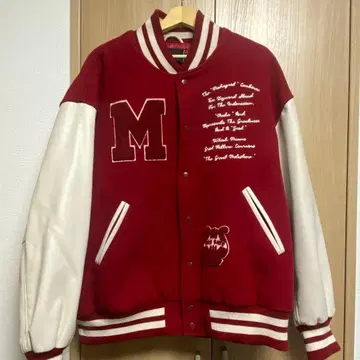 Mahagrid 바시티 자켓 레드/화이트 L