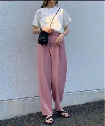 ROKU 6 로쿠 핑크 울 슬랙스 S