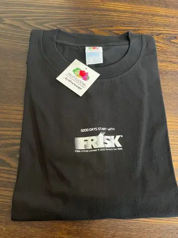 FRUIT OF THE LOOM FRISK 로고 블랙 T셔츠