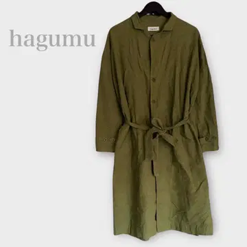 하그무 벨트 포함 셔츠 원피스 린넨 마 혼방 그린 계열 캐주얼 봄/여름
