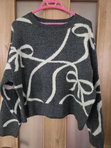 axesfemme 리본 무늬 니트 스웨터 F