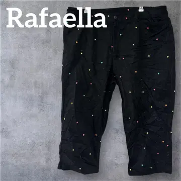 새상품급 Rafaella 블랙 하트 자수 팬츠 18W 컬러풀 하트