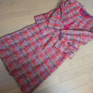 TORINO 빨간색 계열 트위드 스커트 수트 상하의