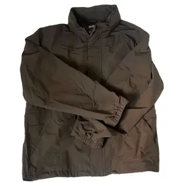 유니클로 윈드프루프 스탠드 블루종 다크 브라운 L