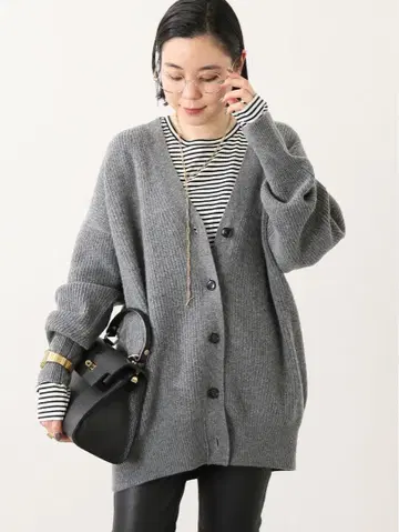 AP STUDIO 에이피스튜디오 리브 오버사이즈 가디건