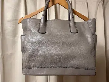 HIROFU 그레이 가죽 토트백