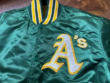 A's 바시티 자켓 그린 자수 로고 스타터
