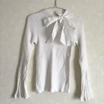 프렌치 걸리시 빅 리본 부착 상의 & 카라 부착 보더 상의 묶음 판매