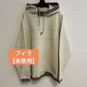 휠라 리브 후드티 아이보리 후드 부착 F 로고 자수 S-M [미사용]