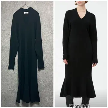 미스 로에 V넥 니트 원피스 사이즈 1 블랙