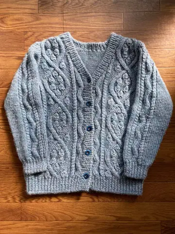 케이블 짜임 핸드 니트 가디건