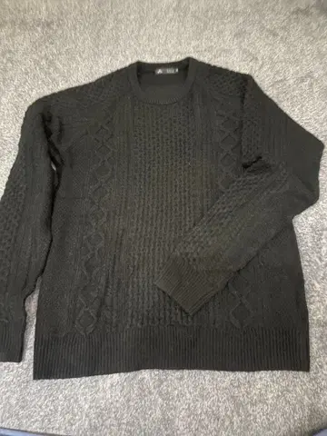 MEN'S MELROSE 블랙 케이블 니트 스웨터