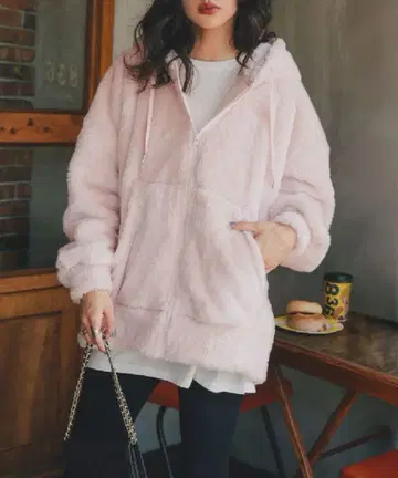 고베 레터스 퍼 플리스 집업 후디 여성용 블루종