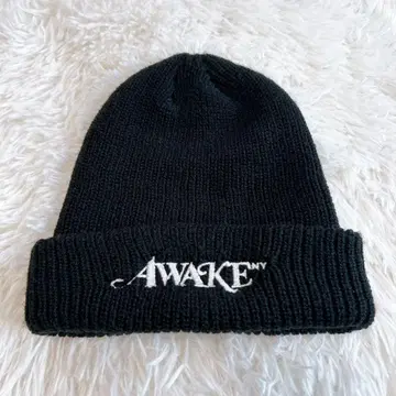 [ AWAKE NY/아웨이크 뉴욕 ] 로고 비니 니트 모자 캡