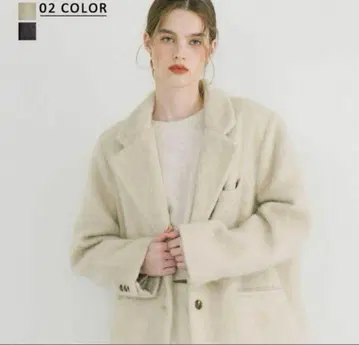 베이스먼트 온라인 모헤어 샤기 자켓 코트