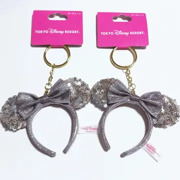조합 변경 가능 디즈니 머리띠 키링 실버 스팽글