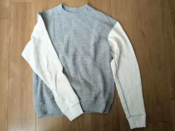 Jackman 그레이 화이트 스웨터 M