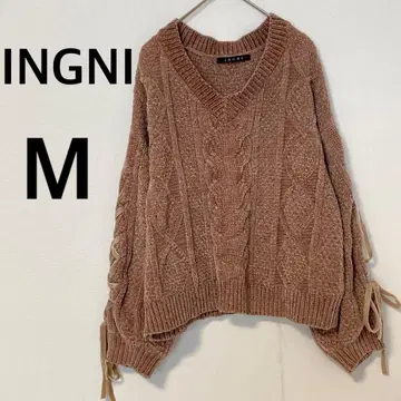 잉그 브라이트몰 소매 레이스 UP V넥 니트 [ M ] 루즈핏