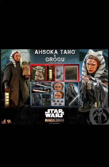 핫토이즈 아소카 (만달로리안 버전) 보너스 액세서리 버전 새상품급 중고