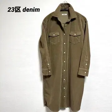 23구 코듀로이 셔츠 원피스 브라운 카멜 38 M