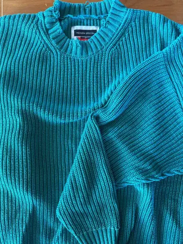 MAISON SPECIAL 터콰이즈 긴팔 스웨터