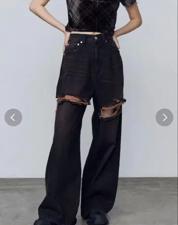 EMODA 더블 하이 크러쉬 청바지