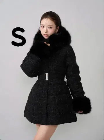 Darich 다리치 레이디 미디 트위드 다운 코트