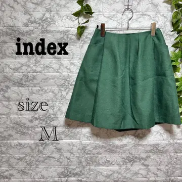 [ j40 ] [ index ] 그린 플레어 스커트 [ M ] 백 지퍼