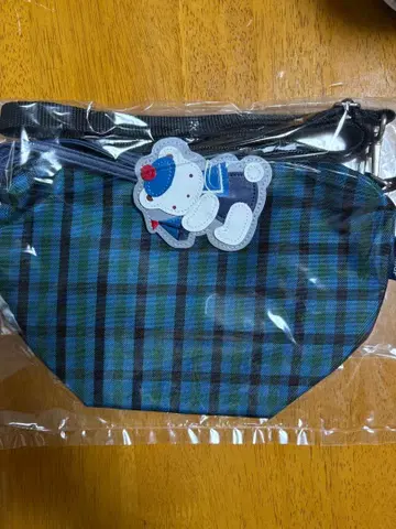 파밀리아 파랑 체크 나일론 숄더백 미니백