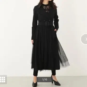 [1/5까지 판매] rienda 트렌치코트 튤 블랙 S 사이즈