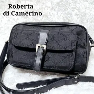 로베르타 디 카메리노 숄더백 블랙 나일론 가죽 이탈리아제