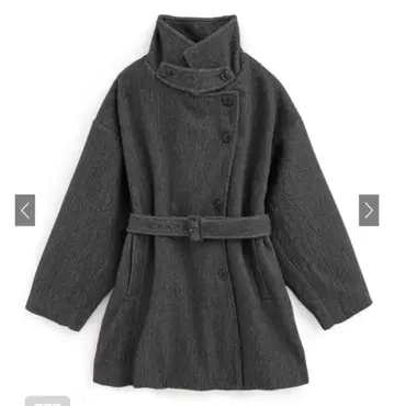 GRL 샤기 스탠드 미들 기장 오버코트[ze842] 차콜