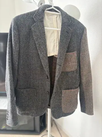 [레어] 레이지블루 x 해리스 트위드 자켓 클레이지 패턴 M 울