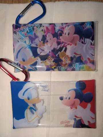 새상품 미키 & 프렌즈 버튼 파우치 2개 세트