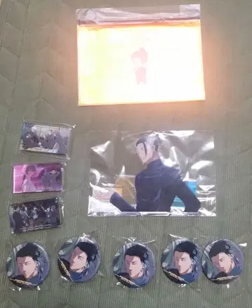 주술회전 팬파레 복권 회옥옥절 블록 아크릴 스탠드 캔뱃지 게토 스구루