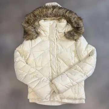 ZARA 화이트 다운 자켓 후드 부착