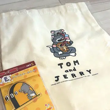 [ 새상품 세트 ] 톰과 제리 happy 복권 토트백과 키링