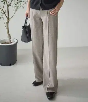 ReDial 슬랙스 팬츠 울 라이크 와이드 팬츠 베이지 M 사이즈