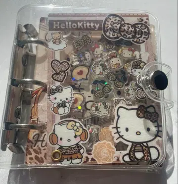 헬로키티 씰북 카드 홀더 A8 사이즈 바스락 노트 레오파드 무늬