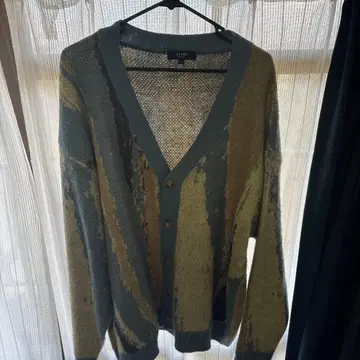 BEAMS HEART 버튼 가디건 L 사이즈 그레이/베이지