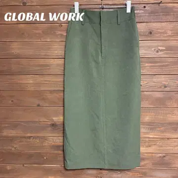 [ 글로벌 워크 ] GLOBAL WORK 올리브 롱 스커트 M