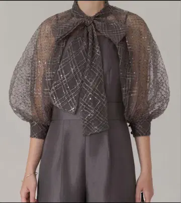 미사용 새상품 레자 도트 스팽글 리본 볼레로 올인원 팬츠 드레스