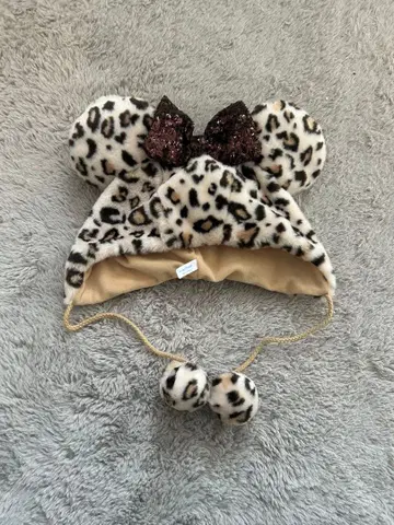 디즈니 팬캡 브라운 레오파드 무늬