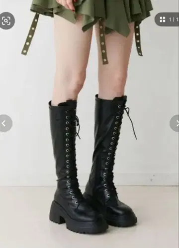 레이스업 롱 부츠