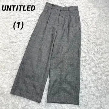 UNTITLED 언타이틀 글렌체크 울 이지 와이드 팬츠