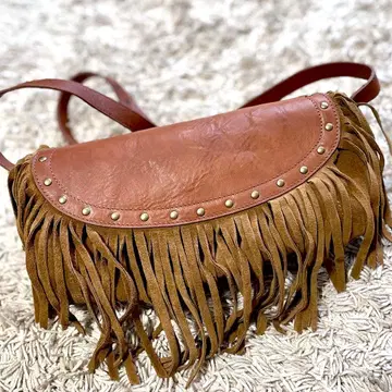 STEPHAN' 프린지 장식 브라운 숄더백