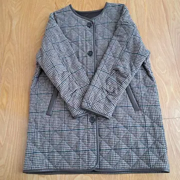 체크 무늬 퀼팅 자켓