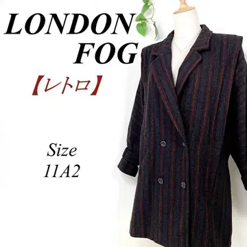 레어 LONDONFOG 90s 울 코트 빈티지 더블 스트라이프
